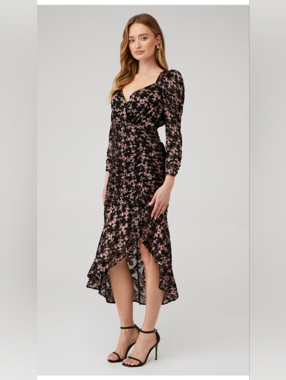 NWOT! ASTR Fall Anthro Formal Luxe Emmaline Garden Party Floral Midi Dress Small